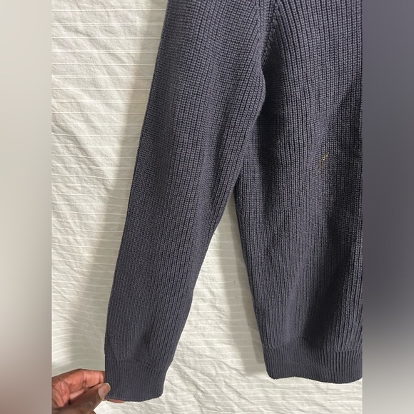 ZARA Mens Textured Cotton Gray Crew Neck Sweater Size M Medium Grey - Picture 2 of 7